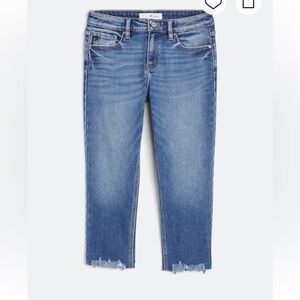 Kan Can Katherina Mid Rise Straight Capri Jean Indigo Size 10 NWT Never Worn